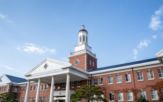 Exterior of red brick academic building